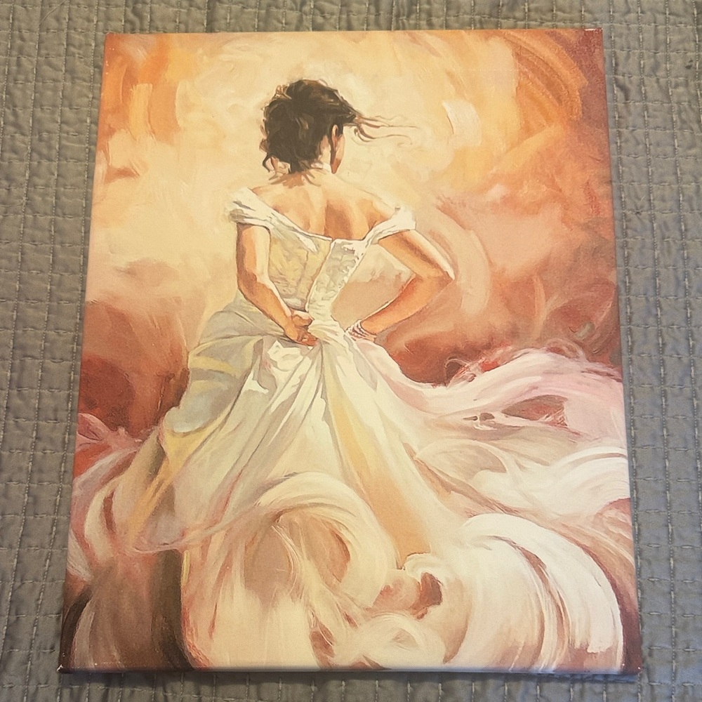 Elegant Woman in White Dress Canvas Art